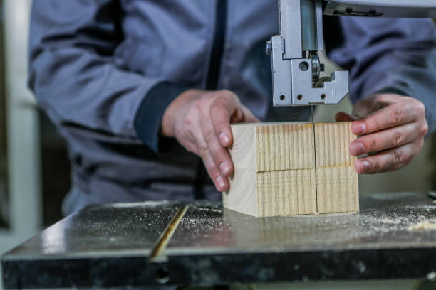 istock Machine working cnc. wood milling machine in action. 821312312