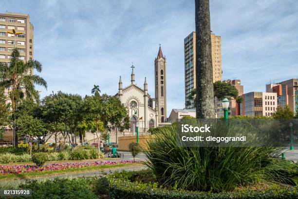 Dante Alighieri Square And Santa Teresa Davila Cathedral Caxias Do Sul Rio Grande Do Sul Brazil Stock Photo - Download Image Now