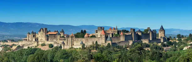 Photo of french medieval Carcassonne fortress