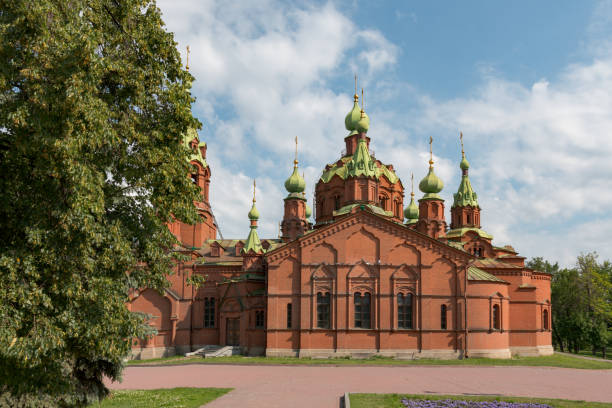 istock Orthodox church of red brick 821322322