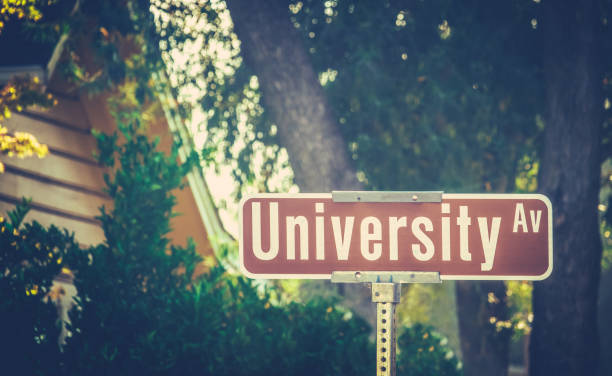 University Ave Sign stock photo