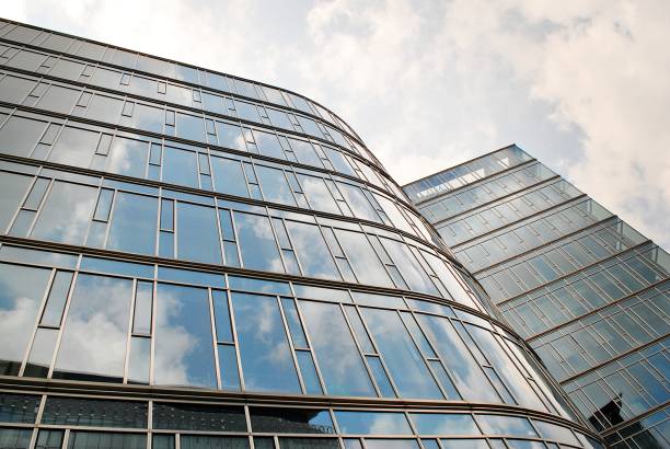 istock Modern building.Modern office building with facade of glass 821326812