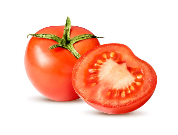 istock Sliced fresh tomatoes isolated on white background with clipping path. 821326858