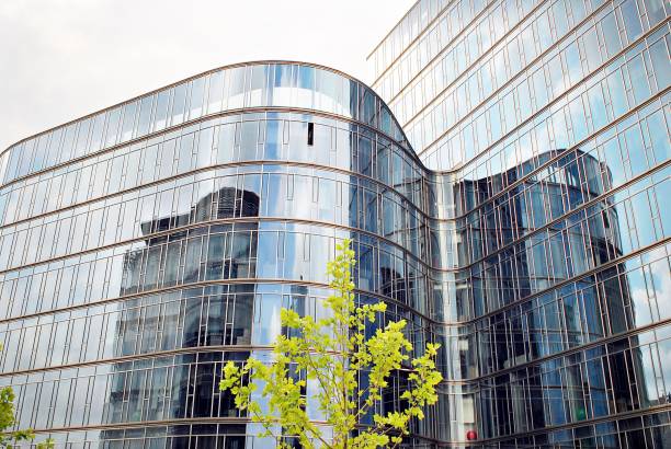 istock Modern building.Modern office building with facade of glass 821327522