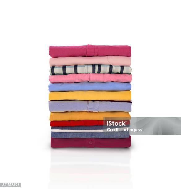 Folded Clothes Stock Photo - Download Image Now - Clothing, Folded, Stack