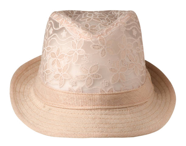 istock hat with a brim .hat isolated on white background.beige hat 821337654