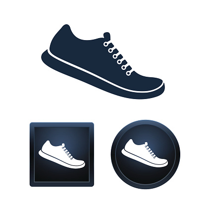 Simple and button shape Shoe icons on white background for your designs. Vector illustration icons.