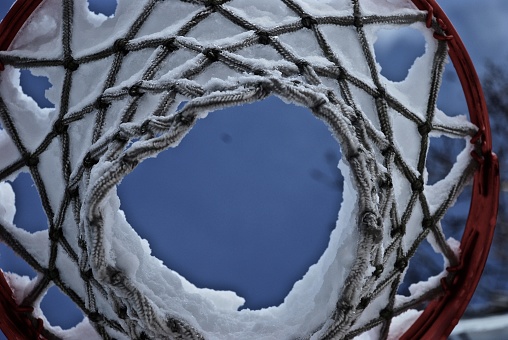A snow basketball hoop.
