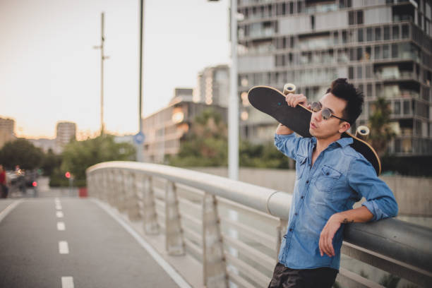 istock Skater on the bridge 821362762