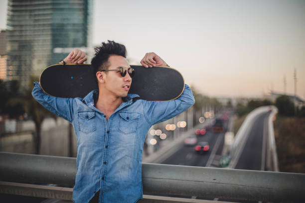 istock Skater standing on the bridge 821362838