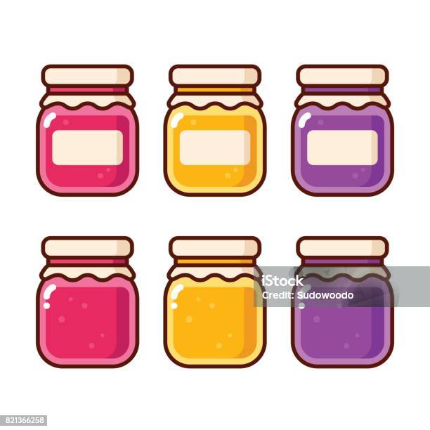 Jam Jar Icons Stock Illustration - Download Image Now - Preserves, Jar, Vector