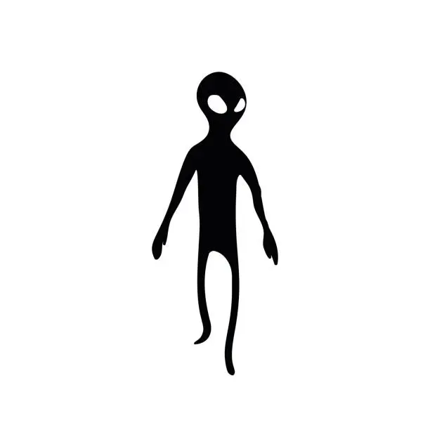 Vector illustration of Alien humanoid isolated on white