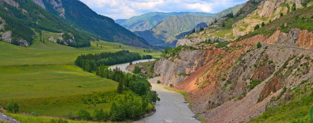 istock Muddy mountain river from melting snow flowing from the glacier peaks. Chuya River, Chuisky tract, Gorny Altai, Siberia, Russia 821376544