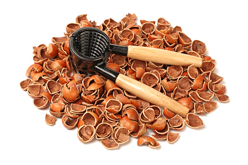 Nit Shells Pile Of Empty Nutshells Isolated On White Background Stock Photo ...