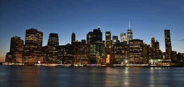 istock Skyline of Downtown Manhattan at Night 821389946
