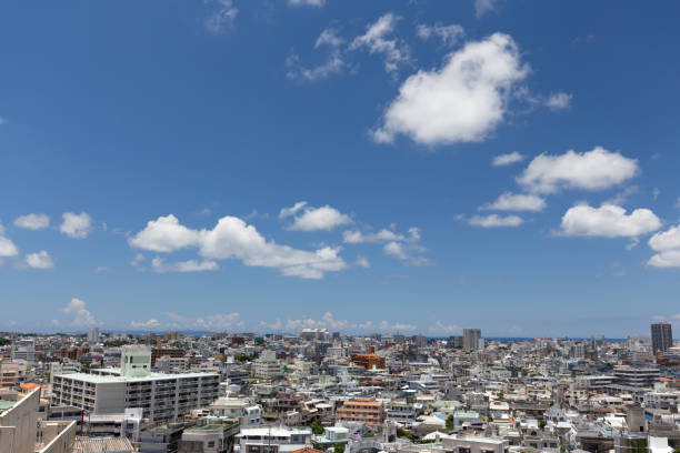 istock Naha city and blue sky 821416016