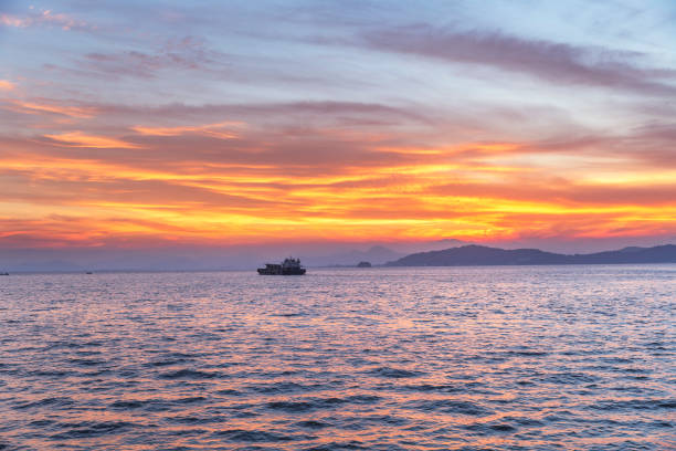 istock Seascape with sunset at Yueqing bay. 821419142