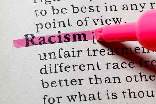 Fake Dictionary, Dictionary definition of the word Racism. including key descriptive words.