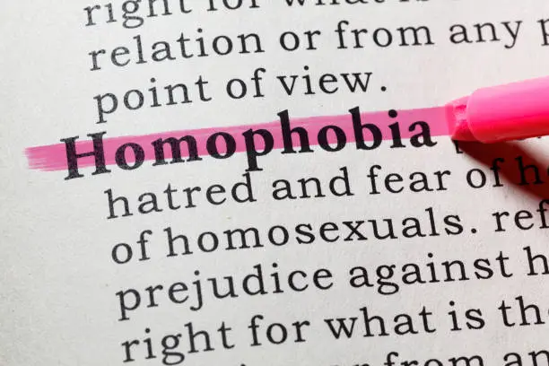 Photo of definition of homophobia