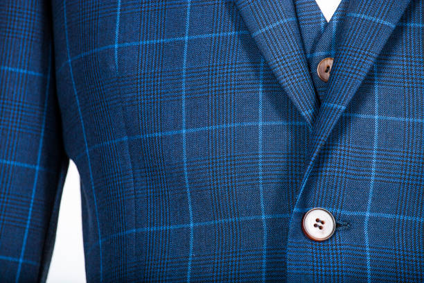 istock Details of a blue vest on a mannequin 821426982