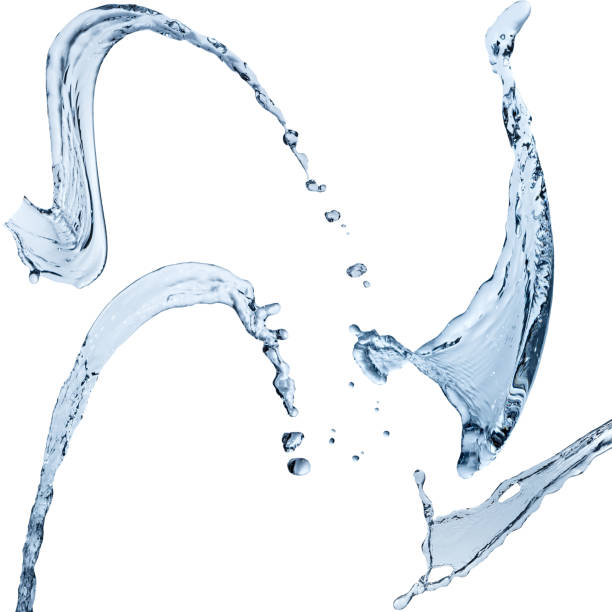 istock Set of water splashes abstract form isolated on a white background. 821430080