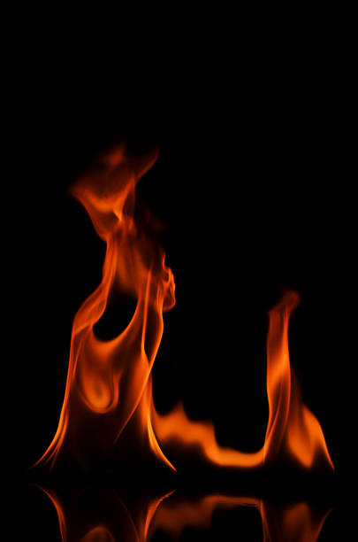 istock Power of fire Isolated on black backgrounds 821430104