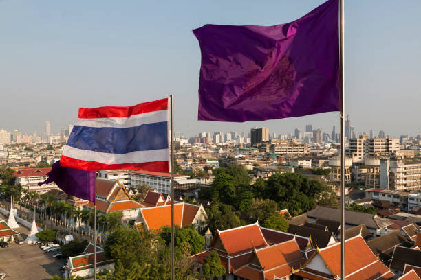 istock Bangkok panorama from Golden mountain, Thailand 821433022