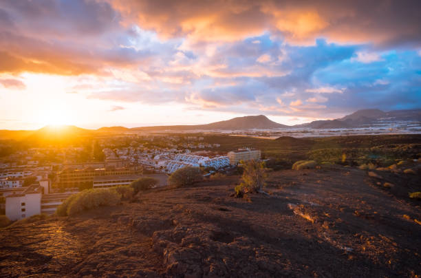 istock Sunset on Tenerife resort Costa Silencio 821433386