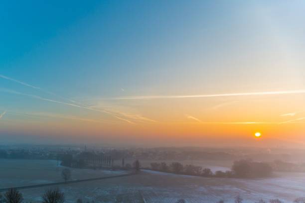istock Misty morning light over the lanscape near Nuremberg in Germany 821449236