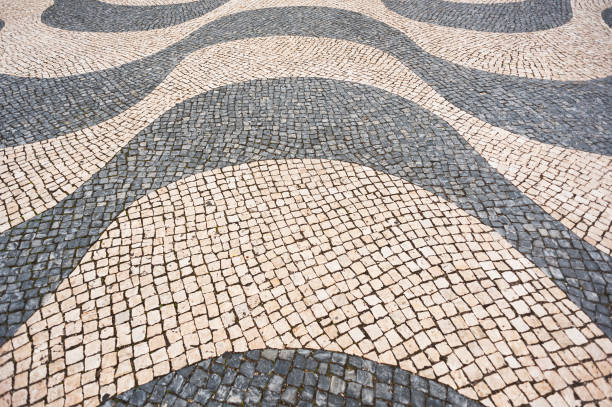 istock Traditional Portuguese pavement cobblestone - Lisbon 821453966