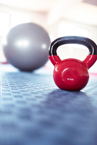 istock kettlebell in the gym carpet 821454762