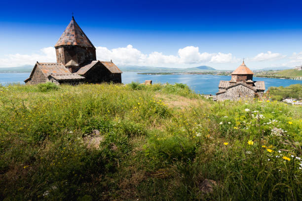 istock The monastery on the mountain at the lake 821457754