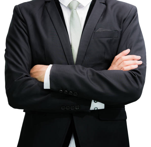 istock Businessman standing posture show hand 821460308