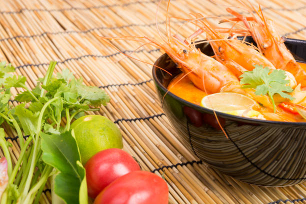 istock Tom Yum Goong, Thai hot spicy soup shrimp 821463276