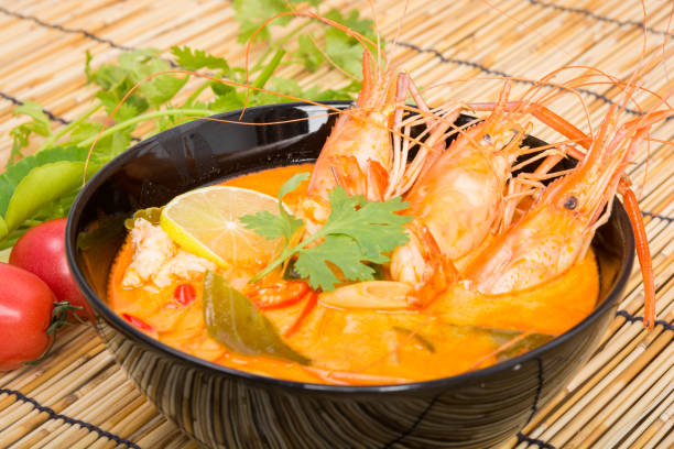 istock Tom Yum Goong, Thai hot spicy soup shrimp 821463304