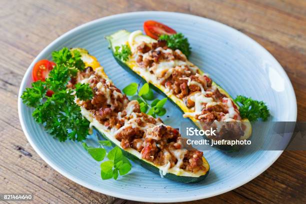 Scalloped Zucchini With Minced Meat And Cheese Stock Photo - Download Image Now - Courthouse, Germany, Heat - Temperature