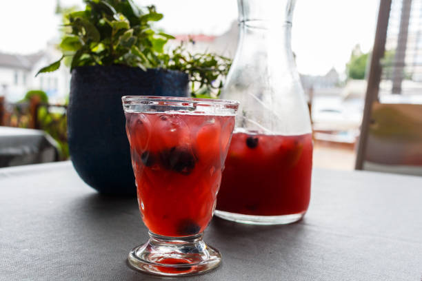 istock Refreshing fruit sangria (punch) drink in glass 821470290