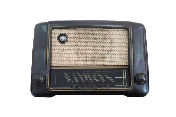 istock Old radio receiver of the last century isolate 821471018