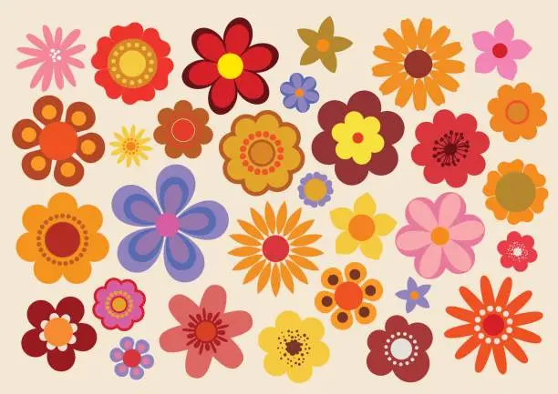 Vector illustration of Vintage Flowers 3