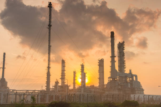 istock Oil refinery power station at sunshine 821472204