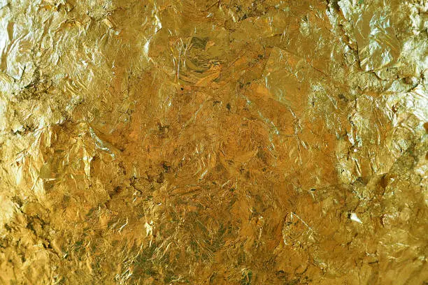 Gold leaf texture on iron plate