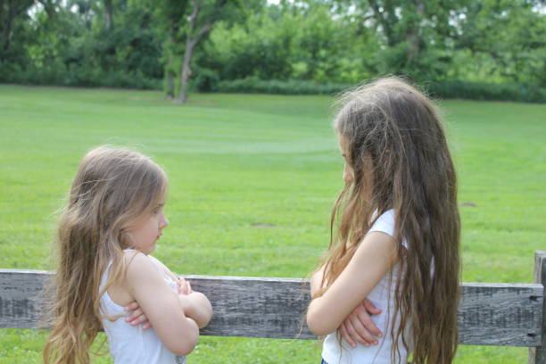 istock beautiful little sisters are angry at each other 821478762