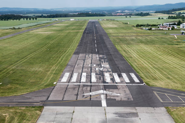 istock Airport runway with marking 821485762