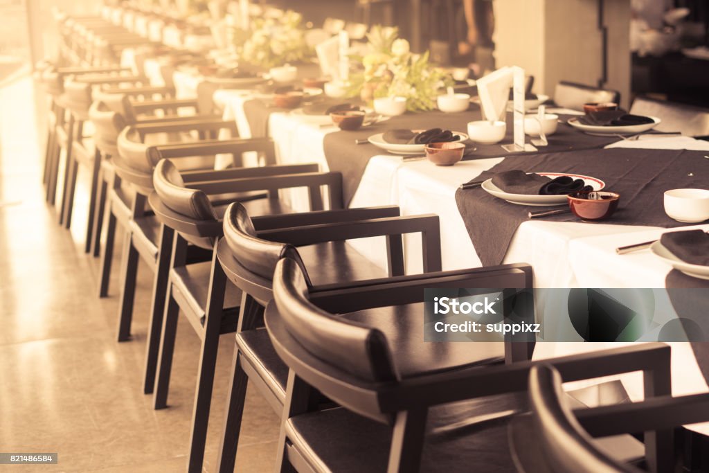 Restaurant table setting Drinking Glass, Food, Fork, LunchDrinking Glass, Food, Fork, Lunch Business Lunch Stock Photo