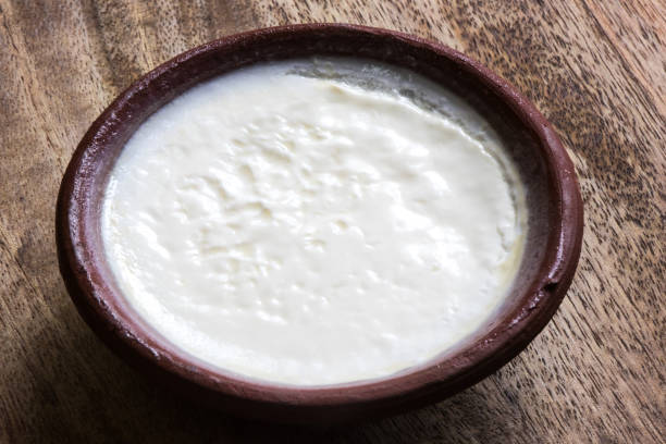 istock Image of a curd in a traditional utensil 821486636