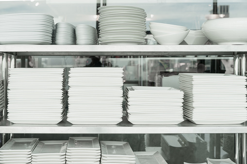 Stacked plates in the kitchen