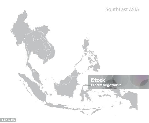 Map Of Southeast Asia Stock Illustration - Download Image Now - Map, Indonesia, Malaysia