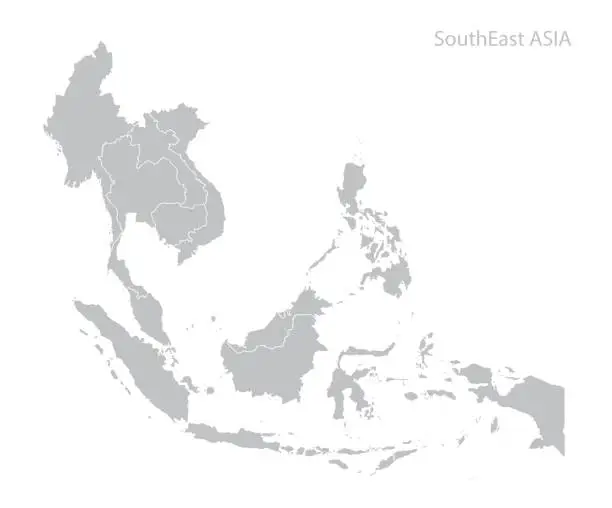 Vector illustration of Map of Southeast Asia
