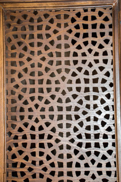 istock Ottoman Turkish  art with geometric patterns on wood 821497012