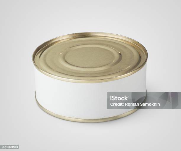 Small Tin Can On Gray Stock Photo - Download Image Now - Can, Tuna -  Seafood, Canister - iStock